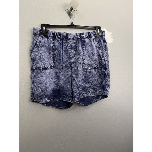 Soft Surroundings Acid Wash Purple Shorts Drawstring Front Pockets Size M - Picture 2 of 11